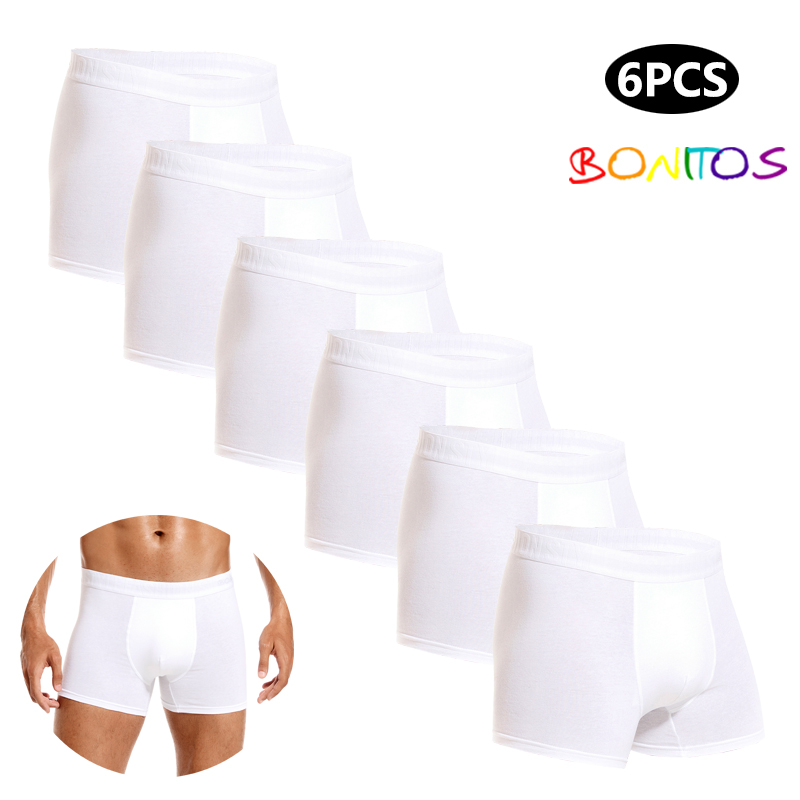 6pcs White Men Panties Cotton  - Boxer Brief Pack Cotton のレビューと価格