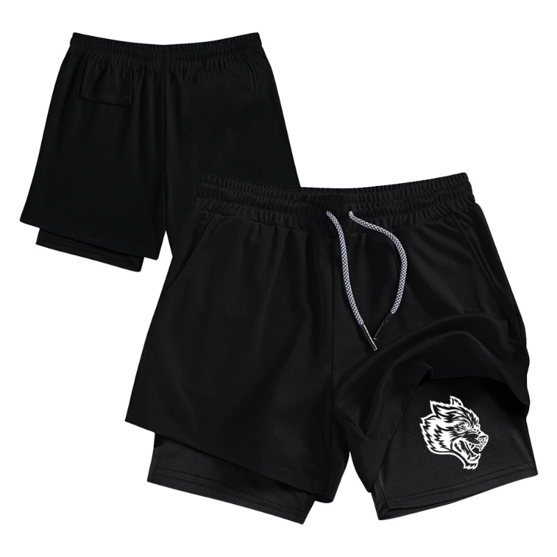 Streetwear Men's Double Layer  - Compression Shorts Athletes のレビューと価格