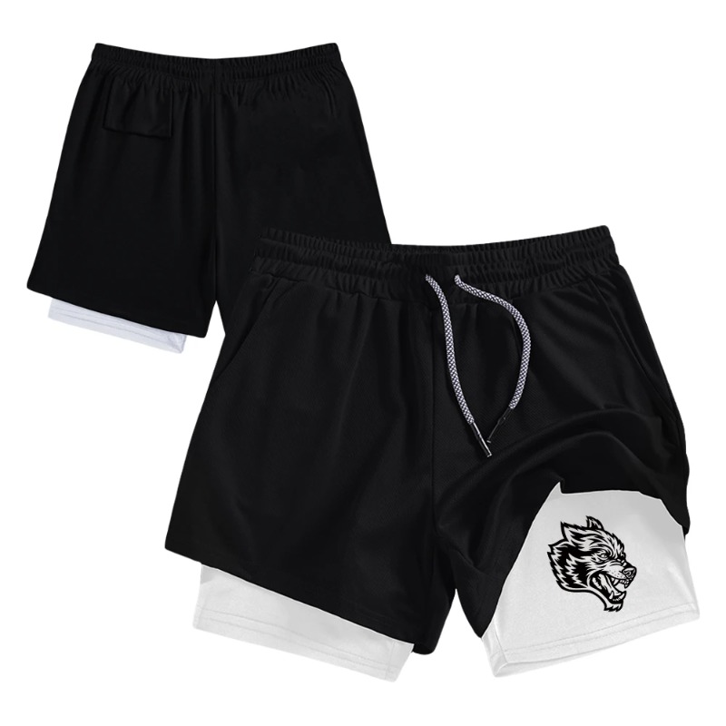 Streetwear Men's Double Layer  - Compression Shorts Athletes のレビューと価格