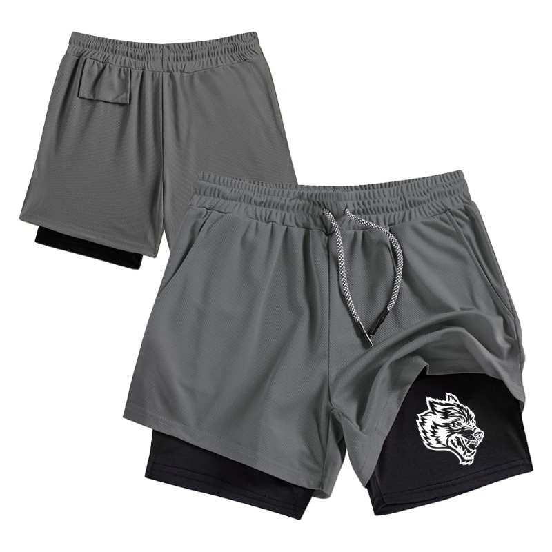 Streetwear Men's Double Layer  - Compression Shorts Athletes のレビューと価格