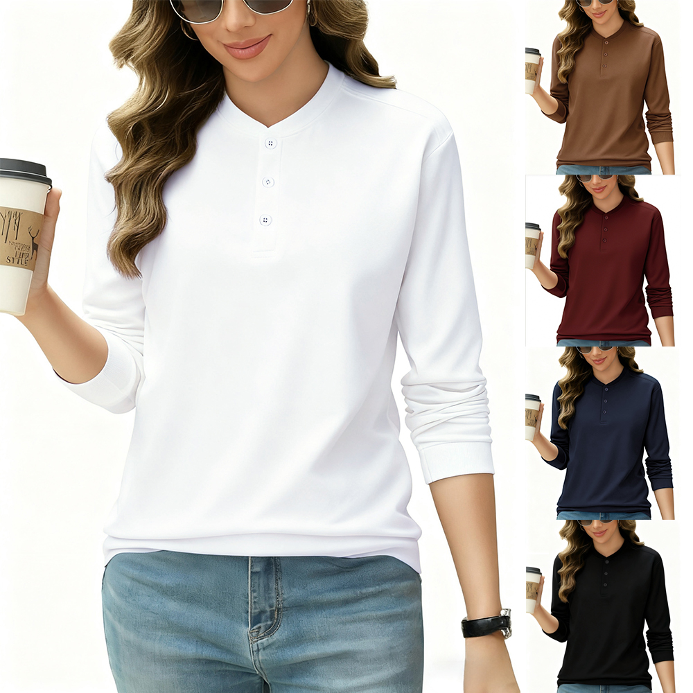 2026 NEW Solid Cotton Henley S - Undershirt Crew Neck のレビューと価格