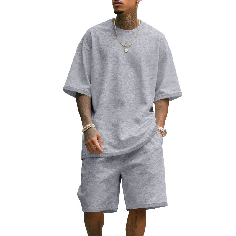 Men's Casual Two Piece Set Sum - T Shirt Tight Fit のレビューと価格