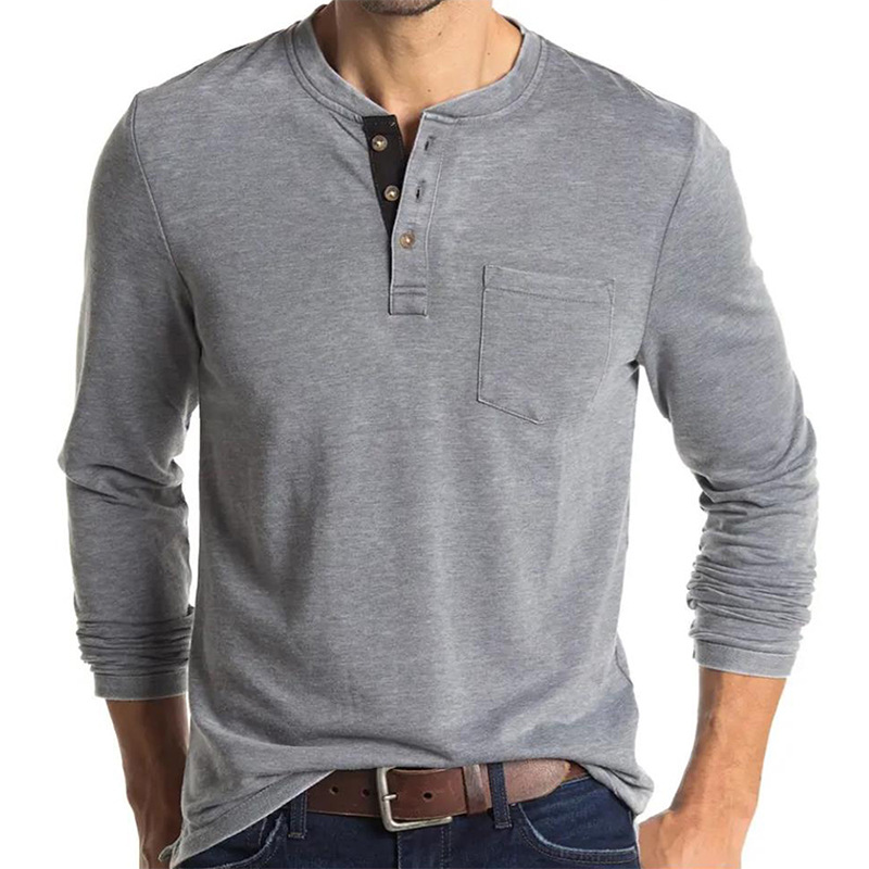 Men's Long Sleeve Henley Style - Undershirt Crew Neck のレビューと価格