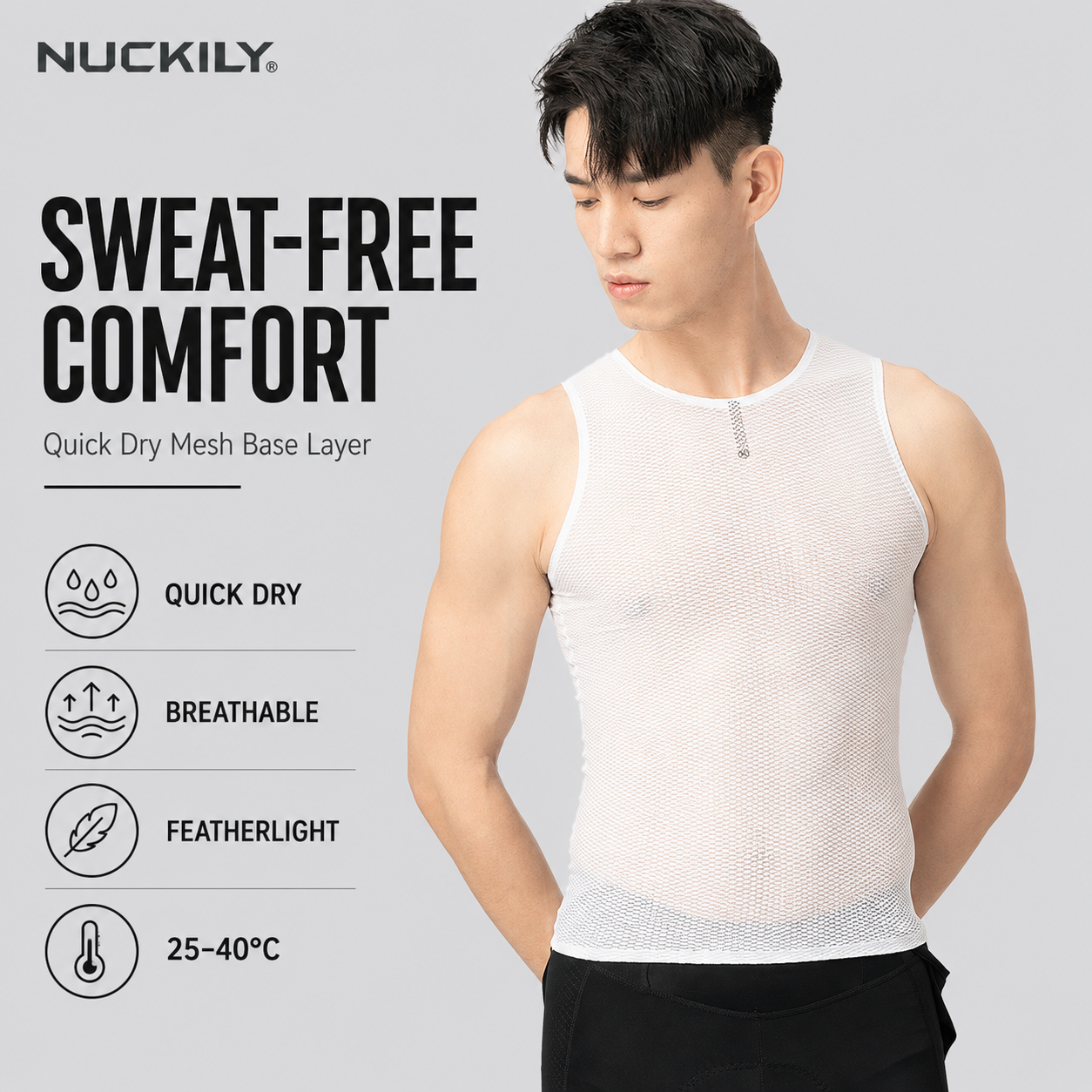 NUCKILY Men Cycling Base Layer - Sleeveless Undershirt のレビューと価格