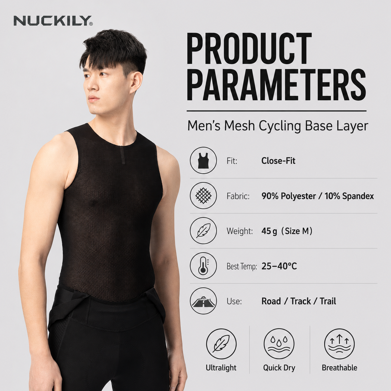 NUCKILY Men Cycling Base Layer - Sleeveless Undershirt のレビューと価格