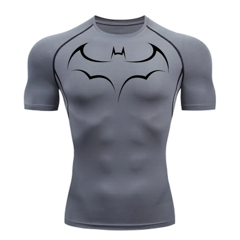 Bat Printed Men's Tight T-Shir - T Shirt Tight Fit のレビューと価格