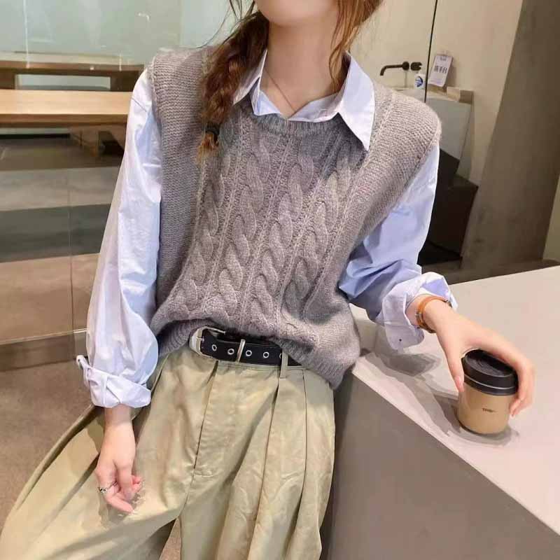 2025 New O-Neck Knitted Vest W - Sleeveless Undershirt のレビューと価格