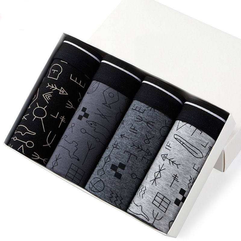 4pcs Men's Panties Sexy Shorts - Boxer Brief Pack Cotton のレビューと価格