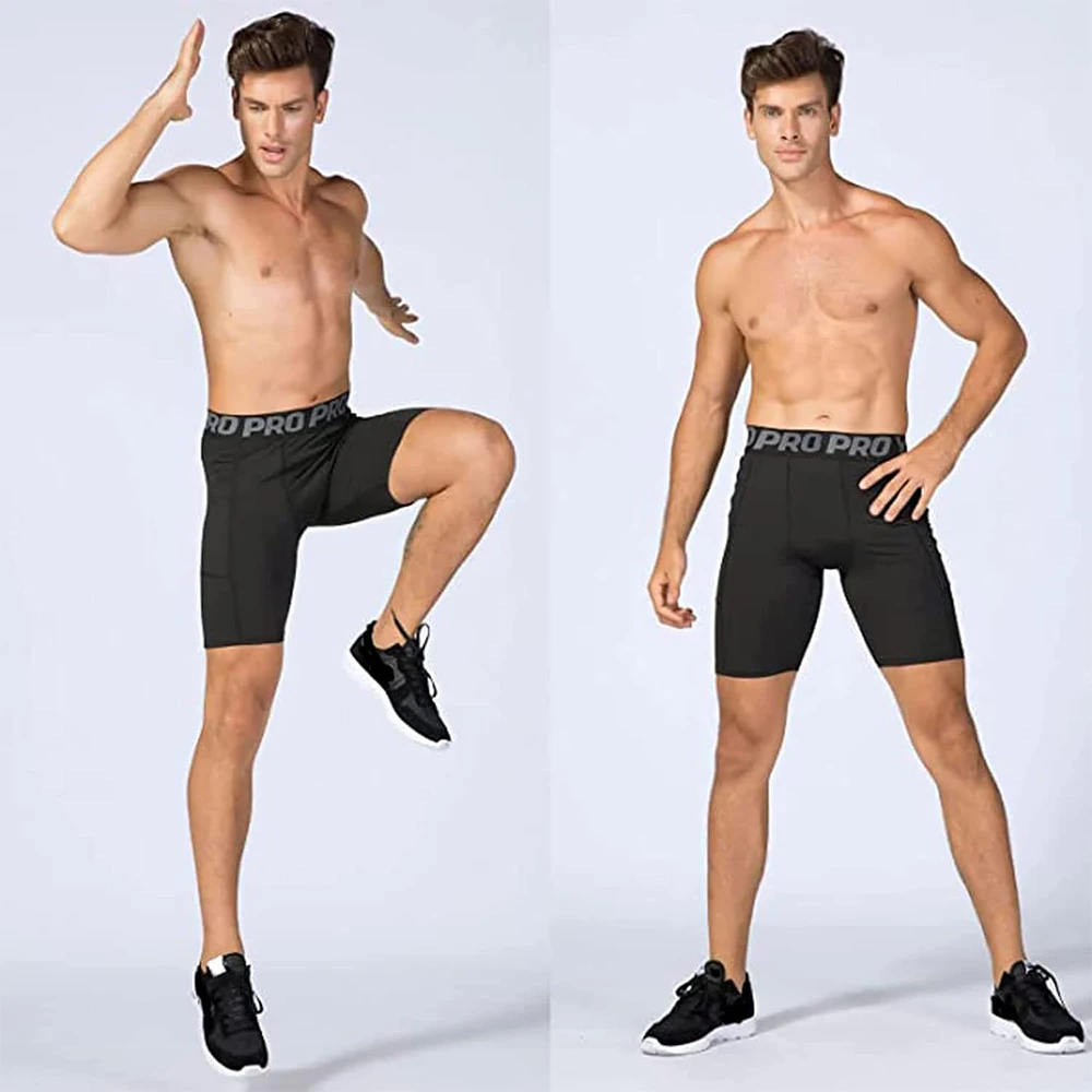 Mens Gym Shorts with Pockets W - Compression Shorts Athletes のレビューと価格