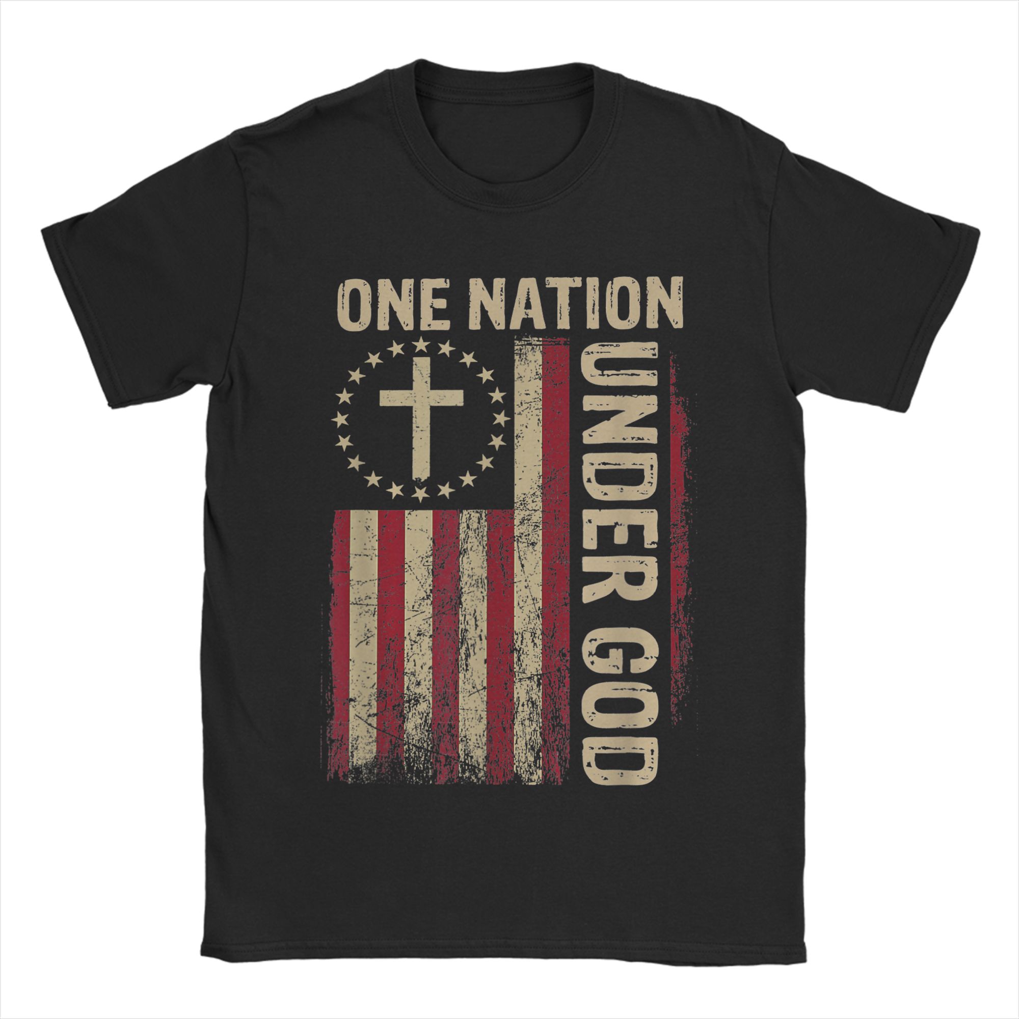 One Nation Under God Flag 4th  - Undershirt Crew Neck のレビューと価格