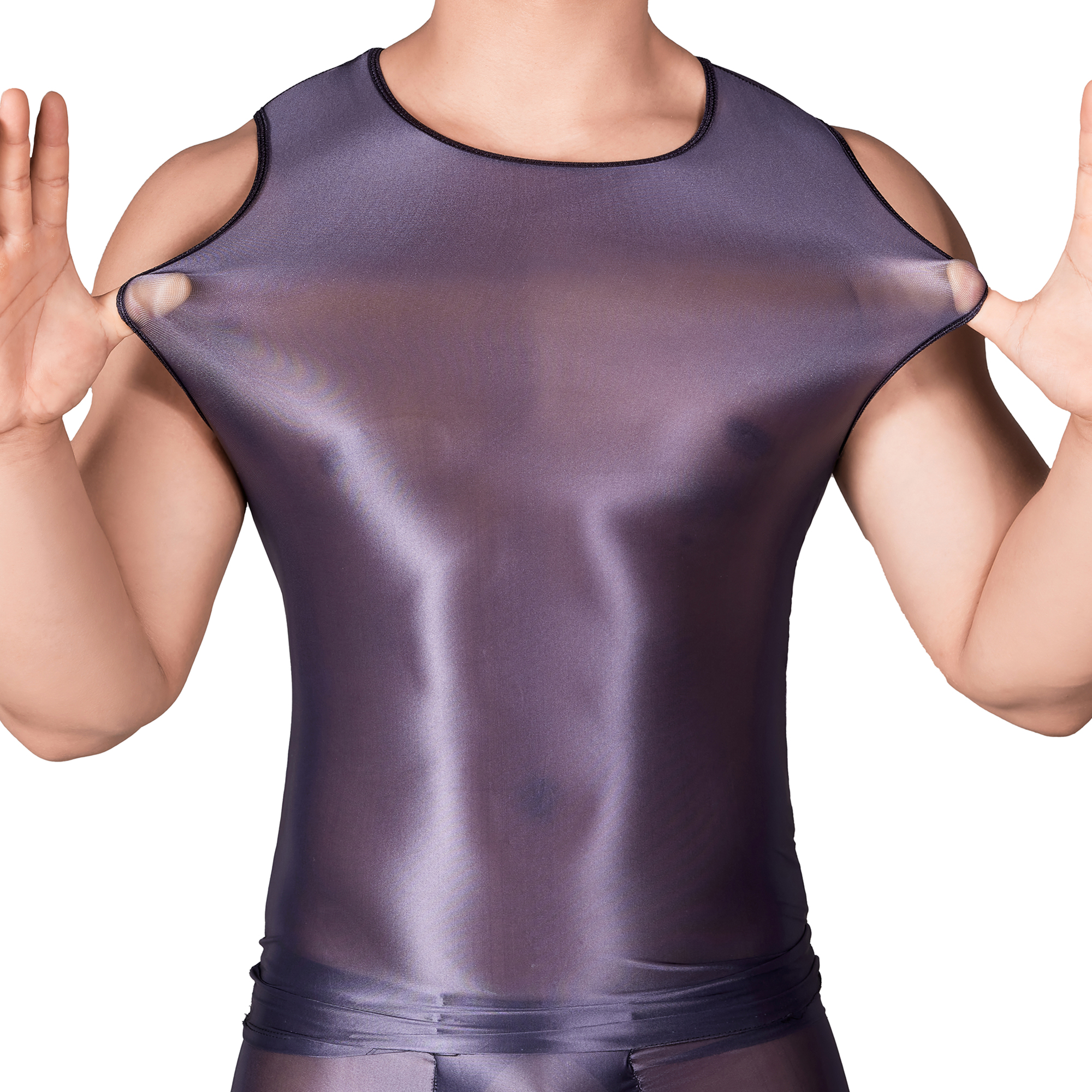 Solid Color Men's Slim Smooth  - Sleeveless Undershirt のレビューと価格