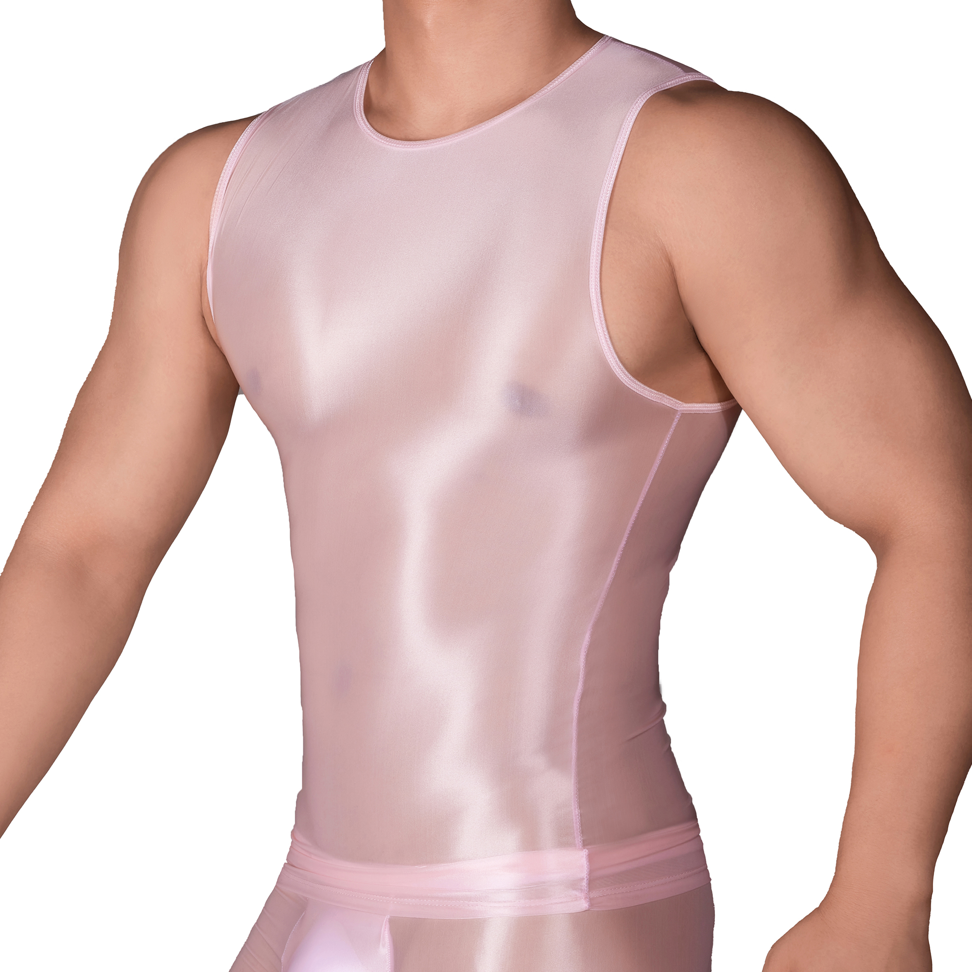 Solid Color Men's Slim Smooth  - Sleeveless Undershirt のレビューと価格