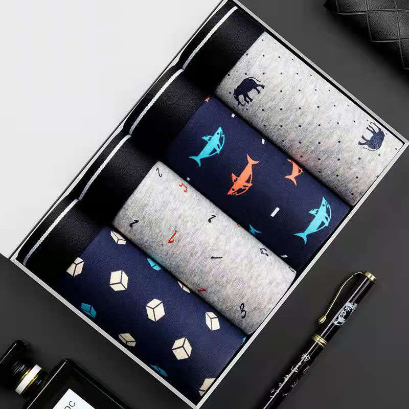 4Pcs/Lot Boxer Shorts Men Unde - Multi Pack Underwear のレビューと価格