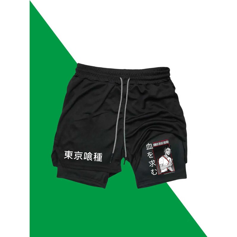 Tokyo Ghoul Print 2in1 Running - Compression Shorts Athletes のレビューと価格