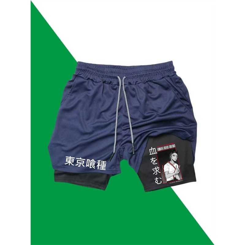 Tokyo Ghoul Print 2in1 Running - Compression Shorts Athletes のレビューと価格