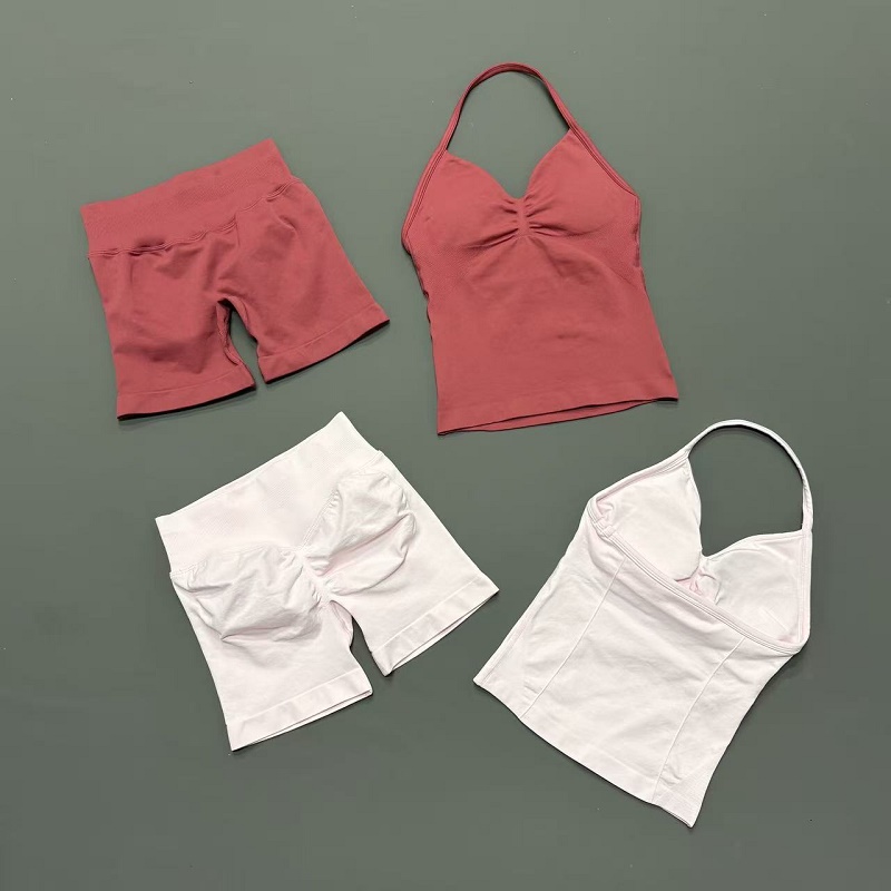 2Pcs Women Workout Set Seamles - Suspender Tank Top のレビューと価格