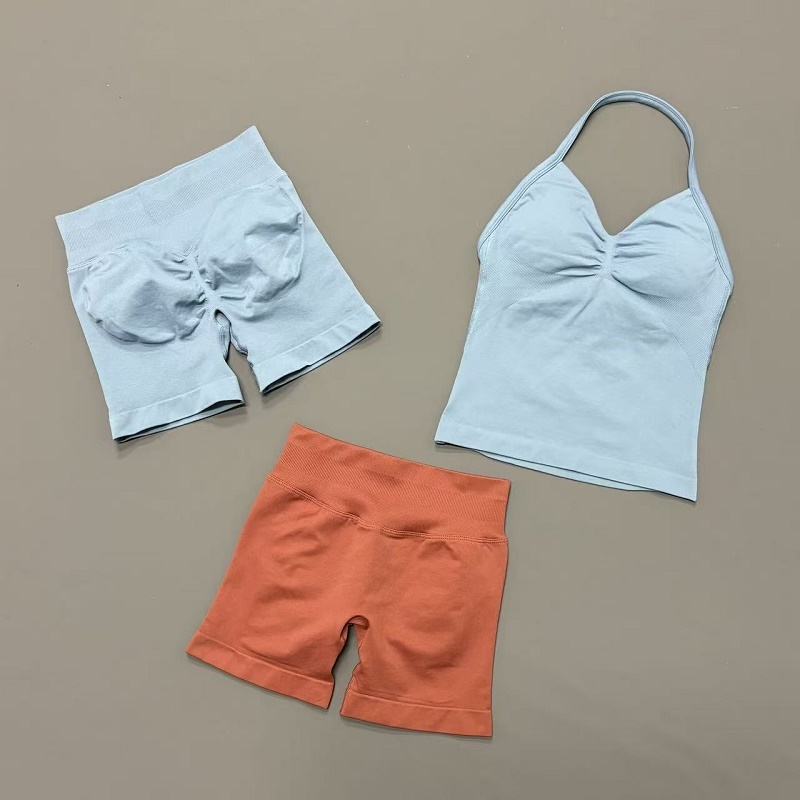 2Pcs Women Workout Set Seamles - Suspender Tank Top のレビューと価格
