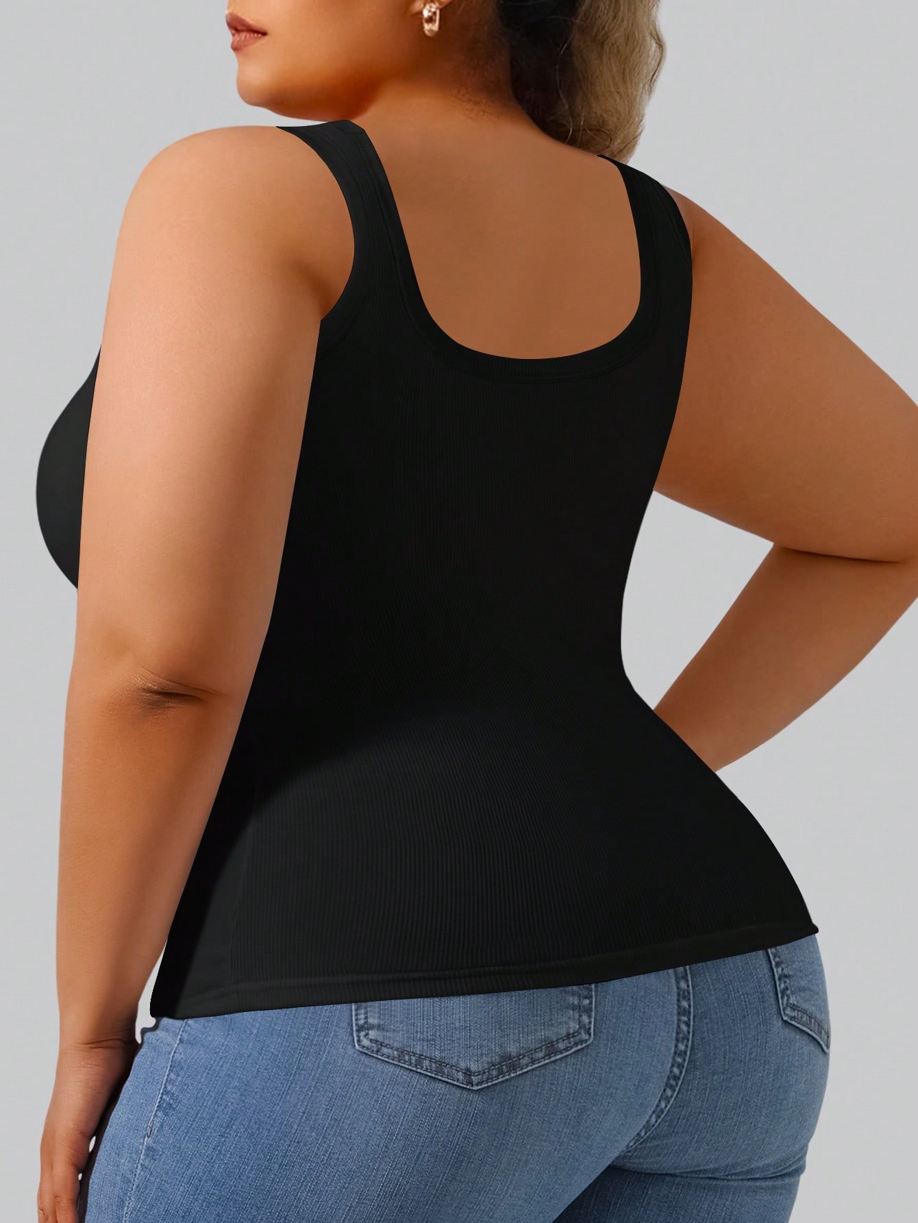 Plus Size Women's High Stretch - Tank Top Ribbed のレビューと価格