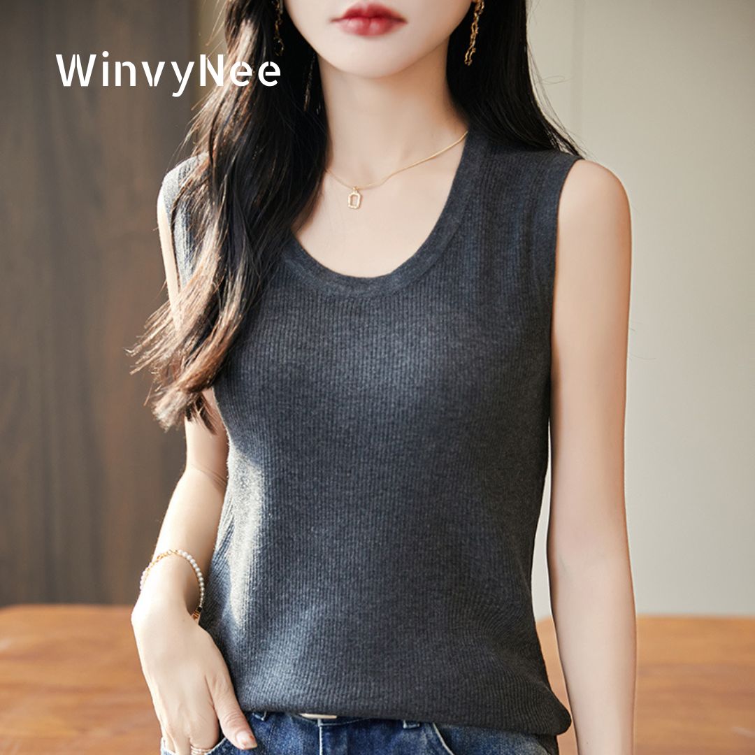 WinvyNee Women Deep Crew Neck  - Tank Top Ribbed のレビューと価格