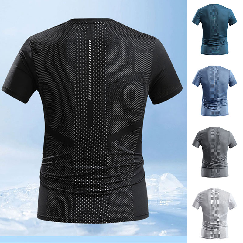 Men Summer Sports T-shirt Quic - T Shirt Tight Fit のレビューと価格