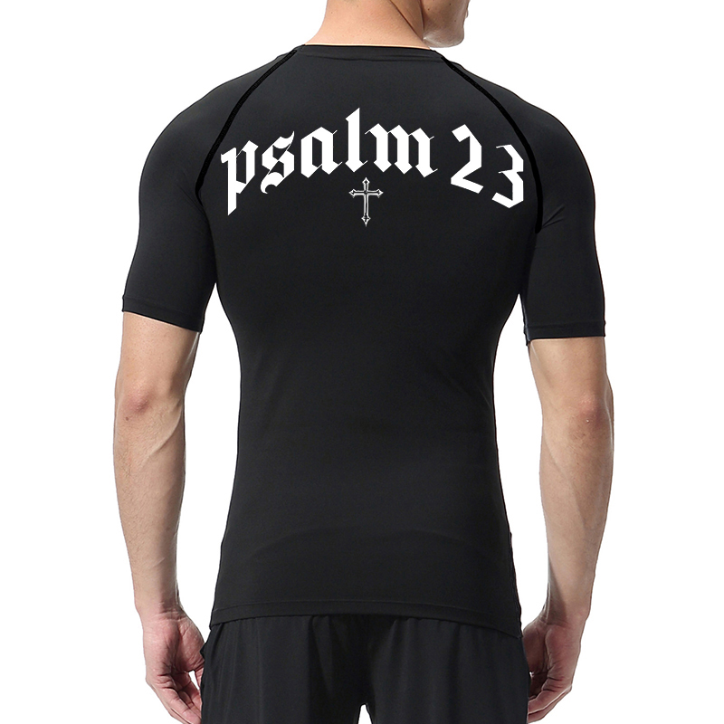 Psalm 23 Cross Print Compressi - Base Layer Top のレビューと価格
