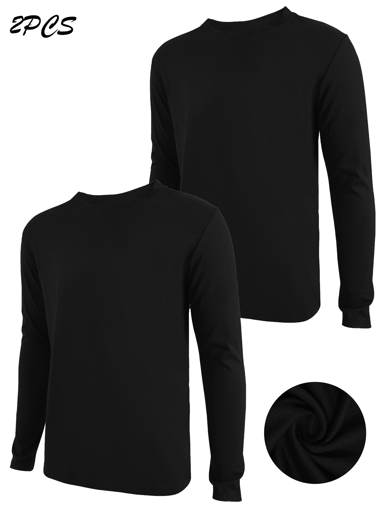 2-Pack Men's Thermal Long Slee - Undershirt Crew Neck のレビューと価格